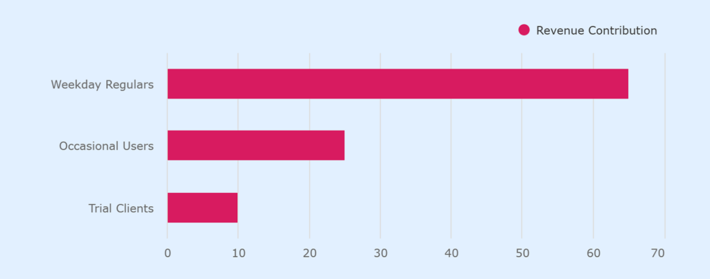 Customer segment revenue contribution chart