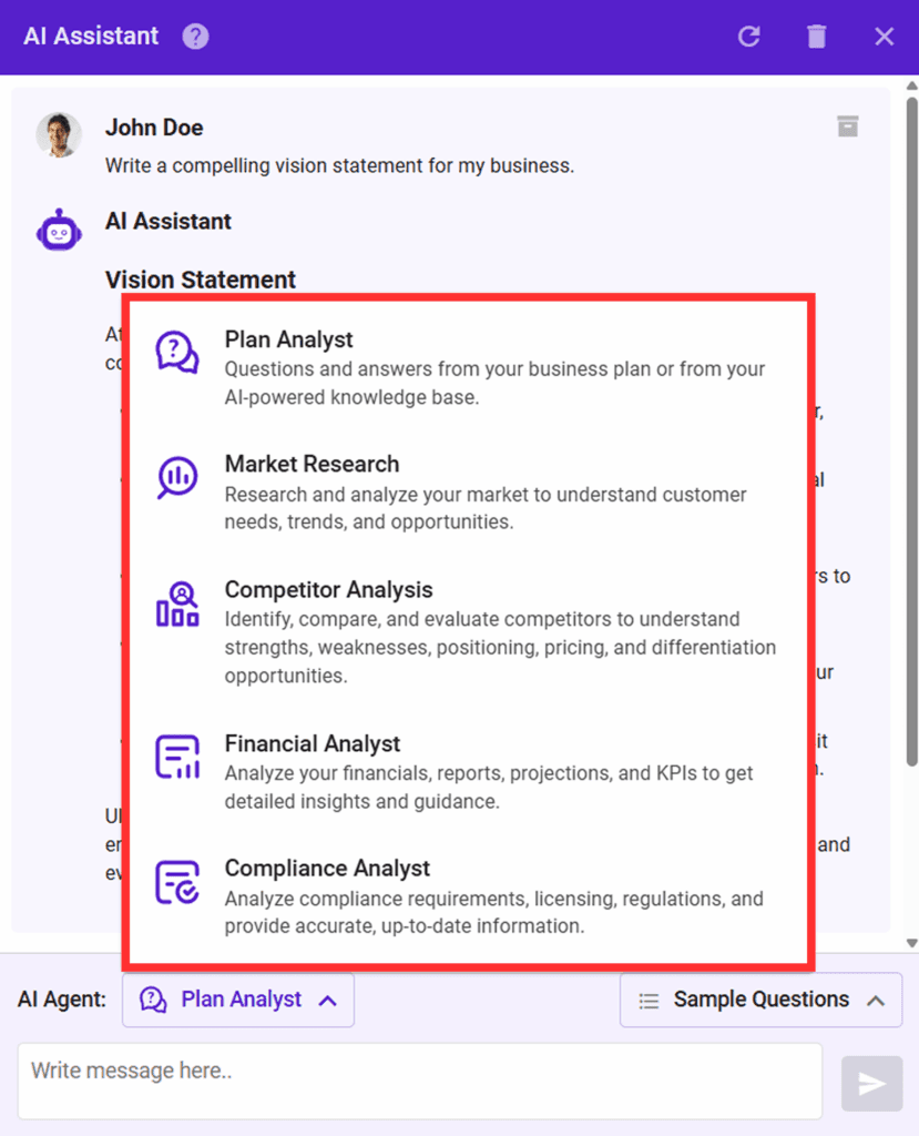 Upmetrics ai assistant