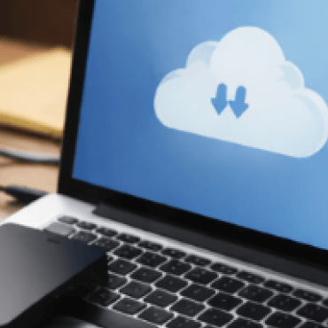 Cloud and local storage icon for podcast file backup