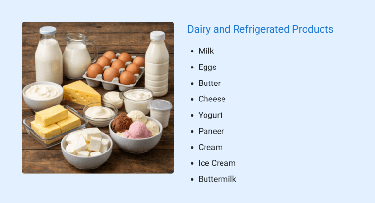Dairy and refrigerated products available at Riverside Market Grocery