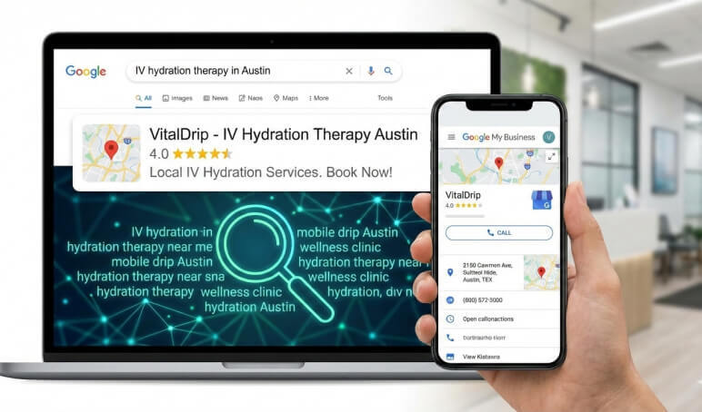 Google SEO and local marketing strategy for VitalDrip IV hydration clinic
