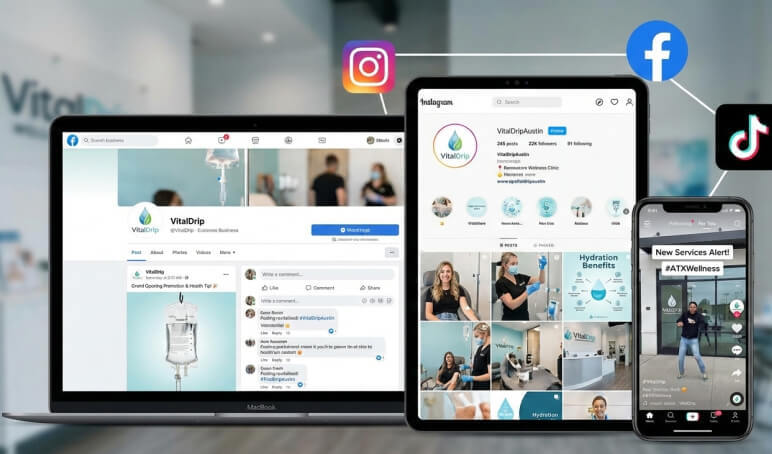 Social media marketing strategy for VitalDrip IV hydration clinic