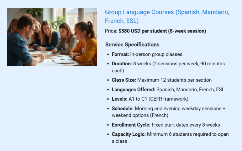 Group Language - business plan