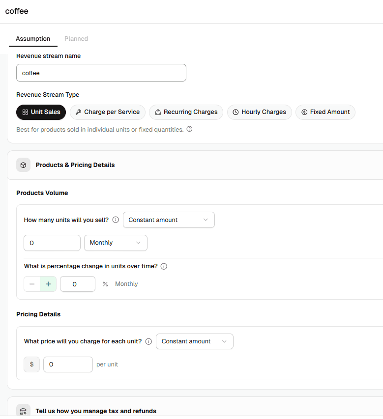 Finalizing the monthly plan figures inside the Upmetrics dashboard