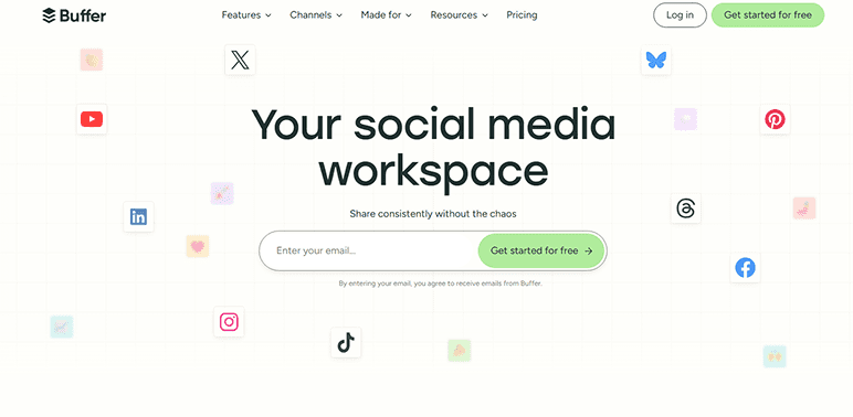 Buffer social media scheduling calendar