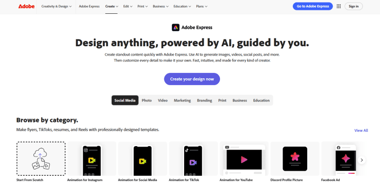 Adobe Express templates for social media graphics