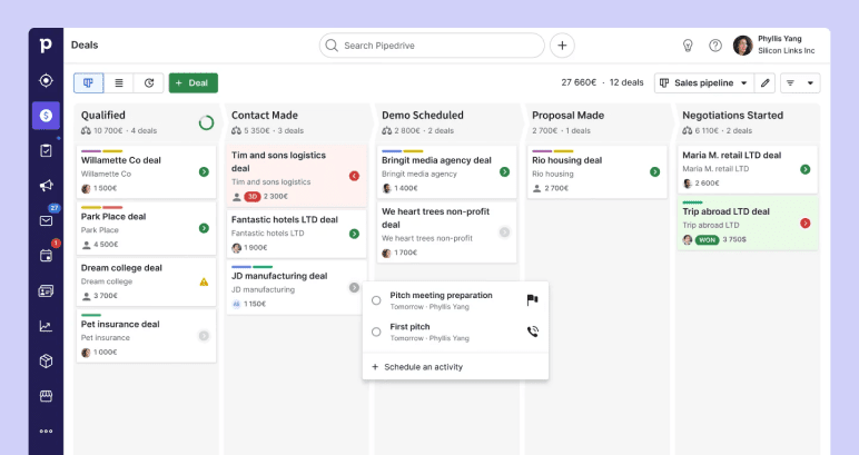 Pipedrive sales pipeline kanban board