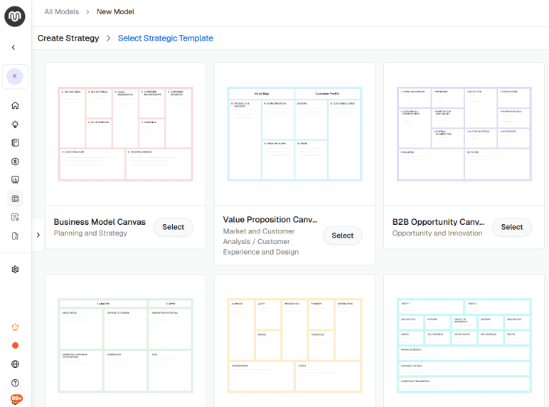 Upmetrics dashboard for AI business and strategic planning