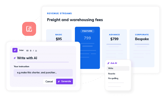 AI drafting copy for every pitch deck slide