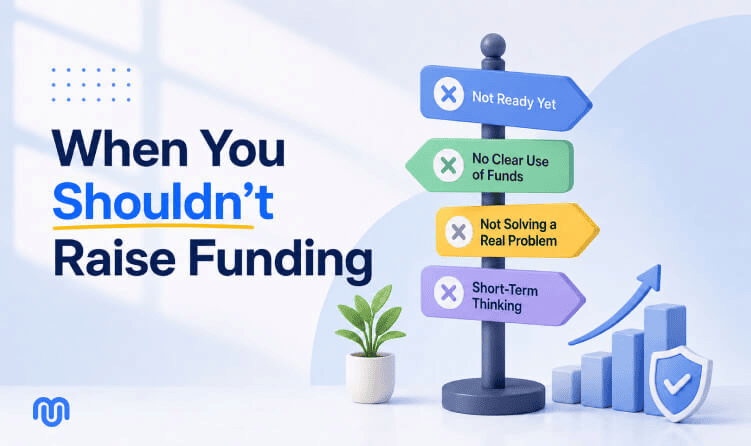 When you shouldn't raise funding illustration with signpost listing reasons to skip outside funding