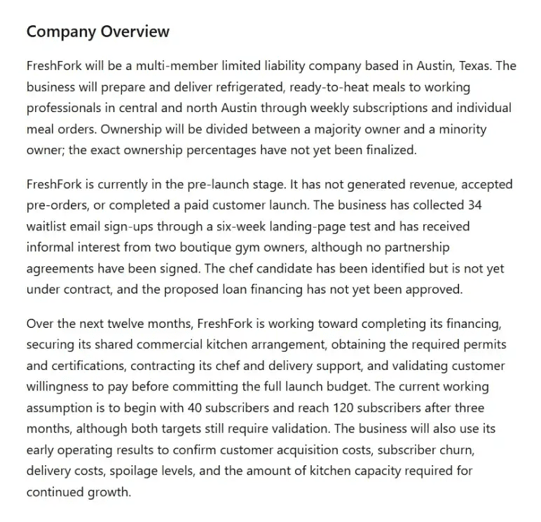 Company overview - ChatGPT asking for missing legal structure and ownership details