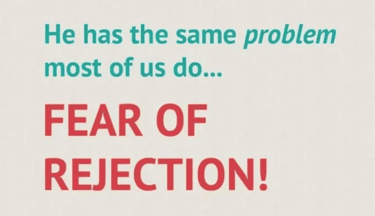 Tinder pitch deck slide 4 naming fear of rejection as the problem