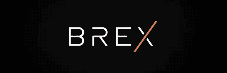 Brex pitch deck slide 1 cover showing the Brex logo on a dark background
