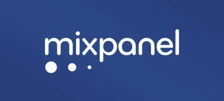 Mixpanel pitch deck slide 1 cover showing the Mixpanel logo on a gradient background